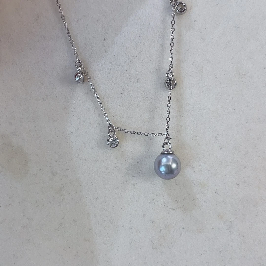 银S925镶嵌海水珍珠手链