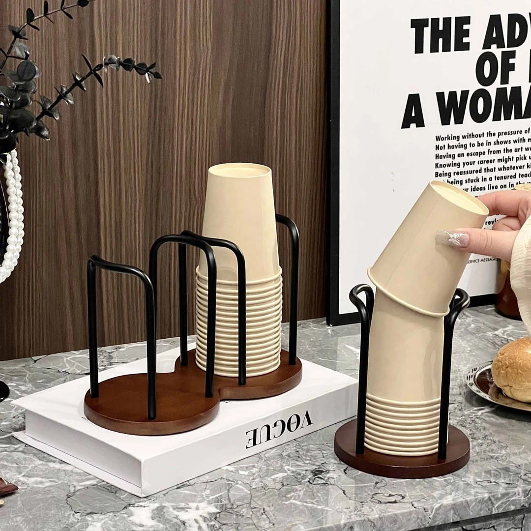 高颜值纸杯架一次性杯子取杯器桌面茶几收纳置物架茶杯咖啡杯杯架