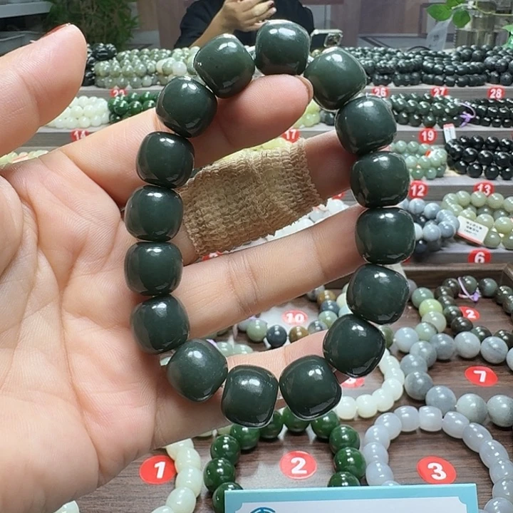 未镶嵌手链和田玉新疆且末蓝老型卡14