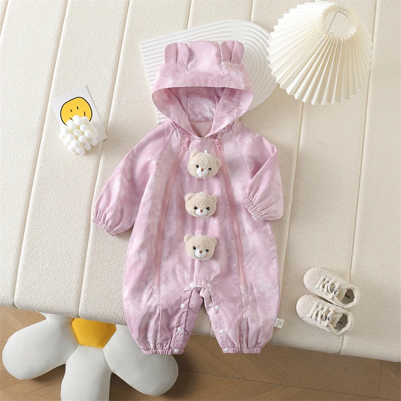 欧若风婴儿服春装外套女宝宝连体衣幼儿外出服超萌炸街春季爬爬服