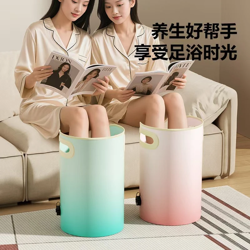 便携式加厚可折叠养生泡脚桶 恒温带排水口泡脚袋