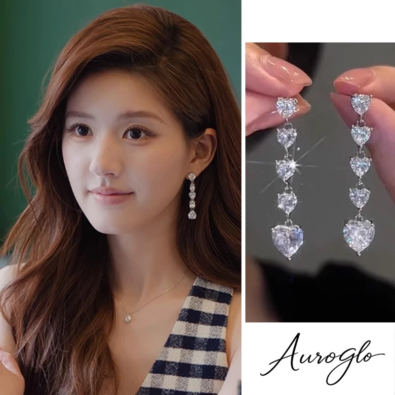 合金锆石耳饰 许我耀眼许妍赵露思同款耳环银针皓石耳链耳饰耳钉
