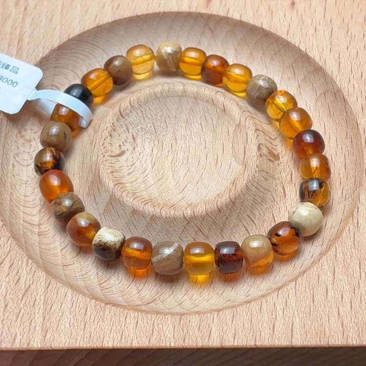 琥珀未镶嵌珠宝奇石7mm多宝老型