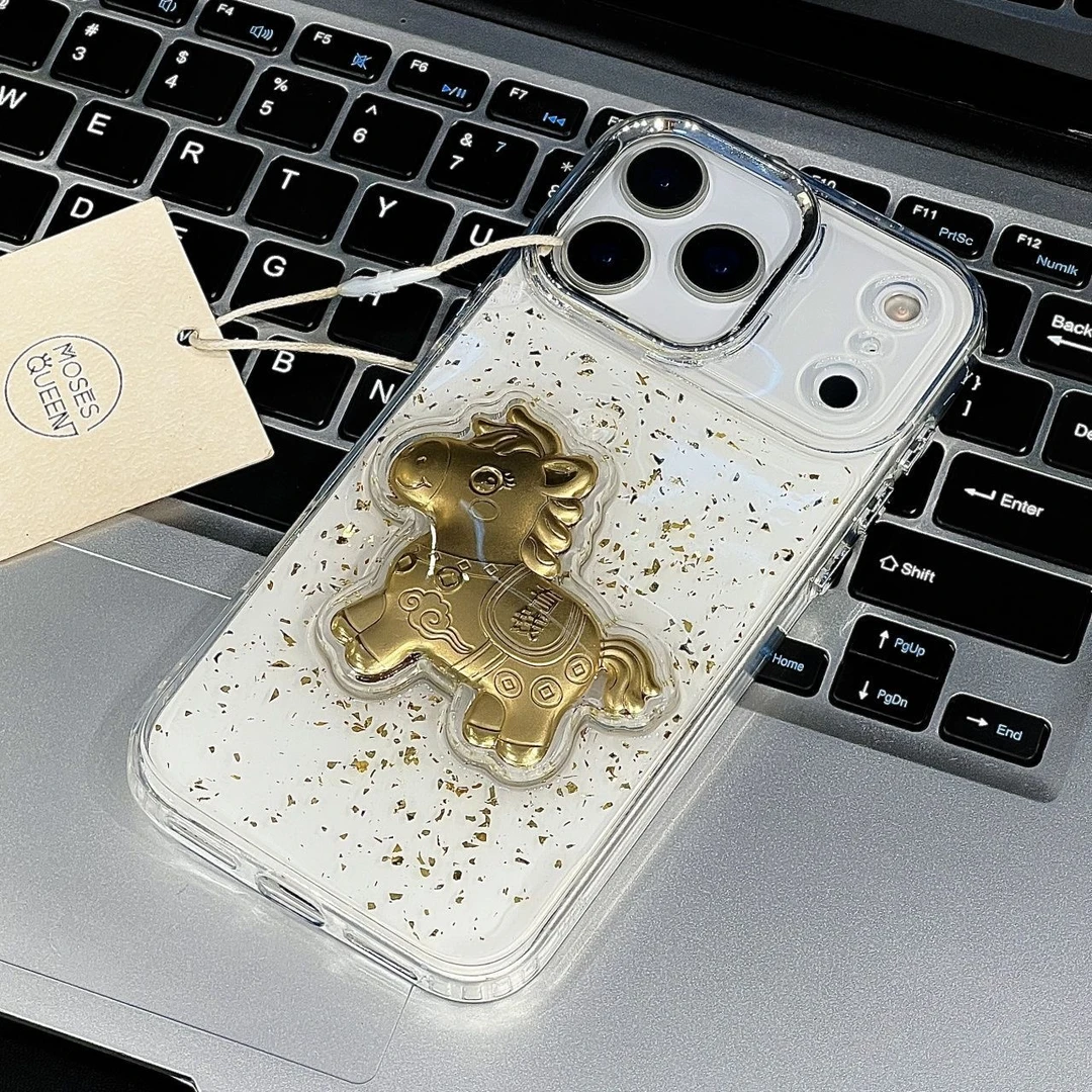 电镀TPU金箔马上发财适用iPhone17手机壳华为P70oppo小米17vivo套