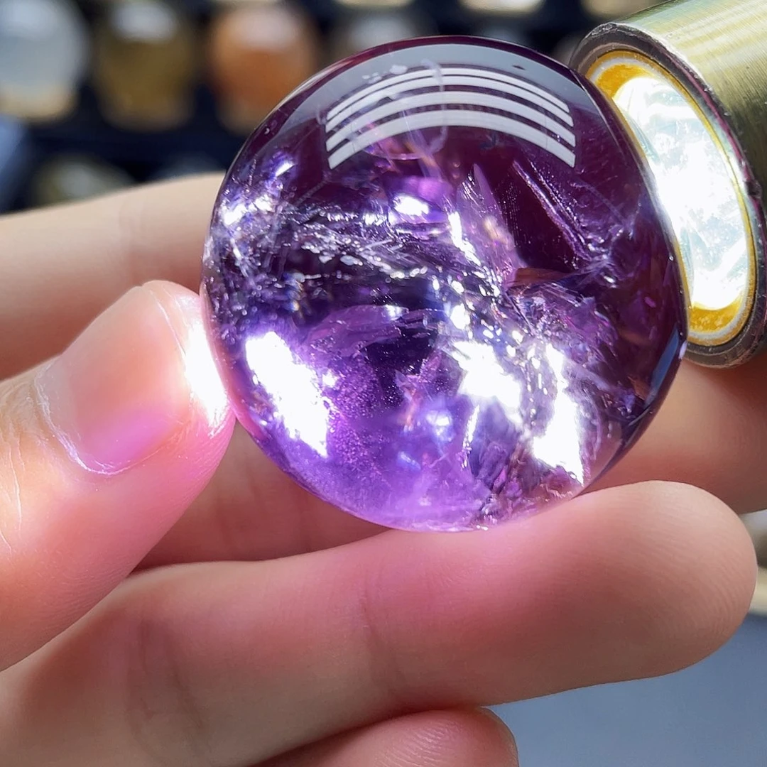 未镶嵌珠宝半成品水晶天然紫水晶33.4mm