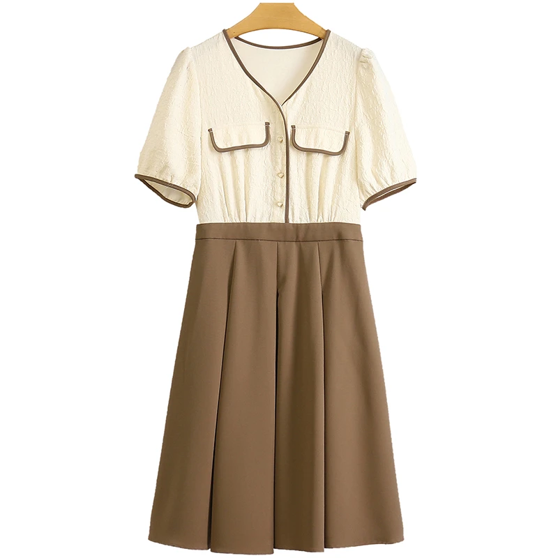 F290-伍莎服饰云仓百搭时尚新款夏季连衣裙#QQB46L079