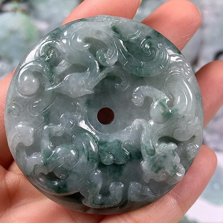 颈饰未镶嵌翡翠龙凤呈祥两面工艺福利卡13+