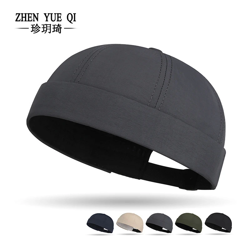 春夏季新款速干地主帽薄款无檐可调节西瓜帽日系多色可选唐帽跨境