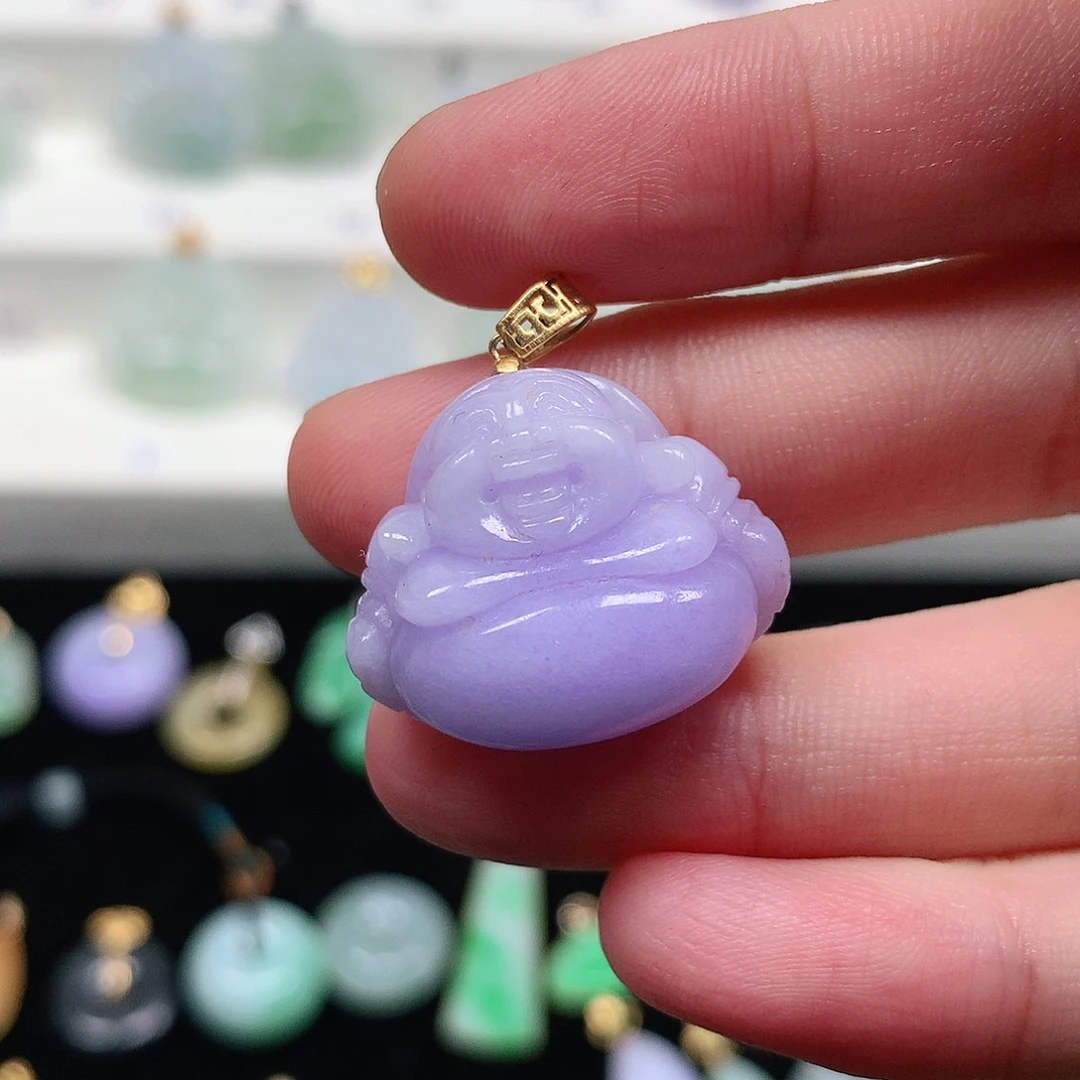 颈饰18K金镶嵌翡翠翡翠吊坠