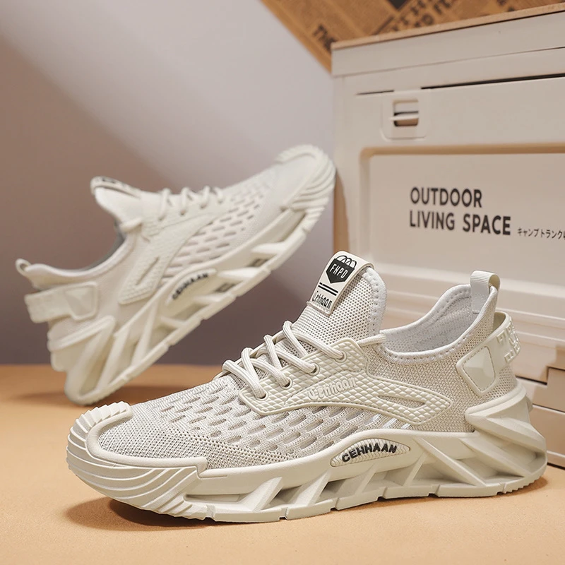 夏季男士2025网面鞋夏季男鞋网面跑步休闲潮流百搭飞织轻便潮鞋子