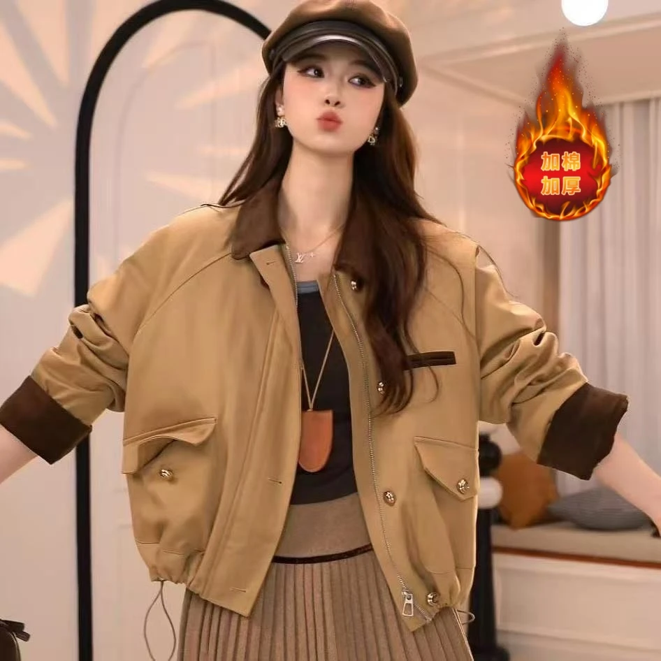 【许我耀眼】赵露思明星同款加棉加厚外套女冬2025新款休闲上衣