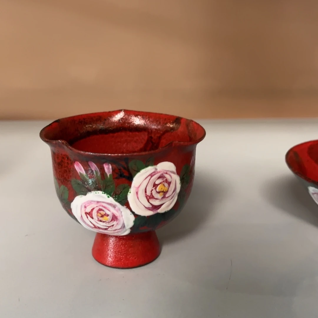 杯柴烧手工手绘陶瓷