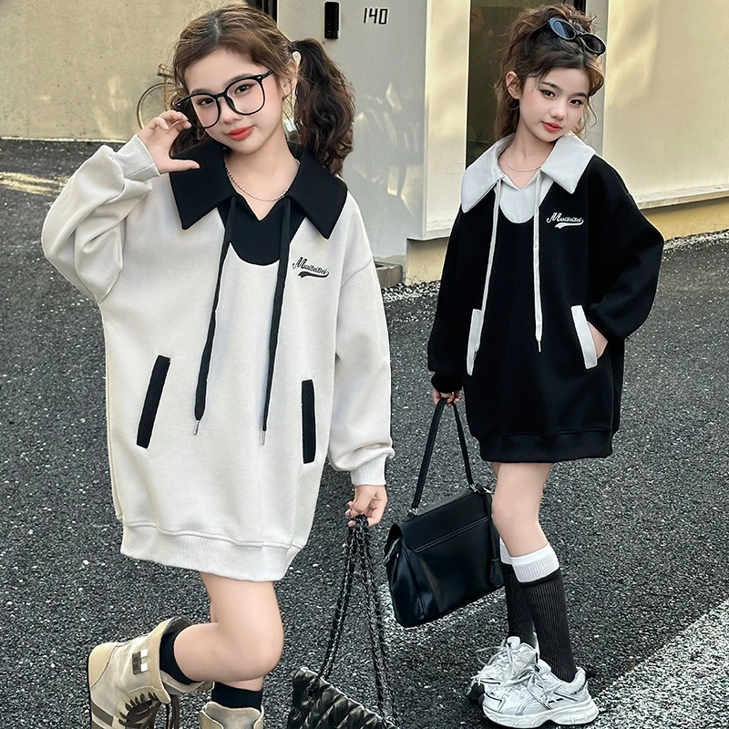 美式宽松女童卫衣春装3-15岁休闲长袖百搭套头上衣儿童装春秋款潮