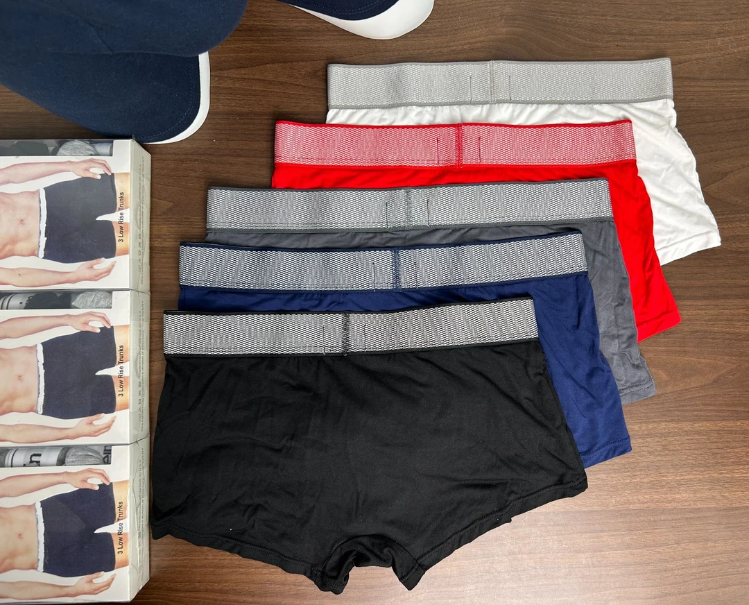 【网格款3条装】莫代尔大字母男士内裤平角裤男士四角裤男生底裤