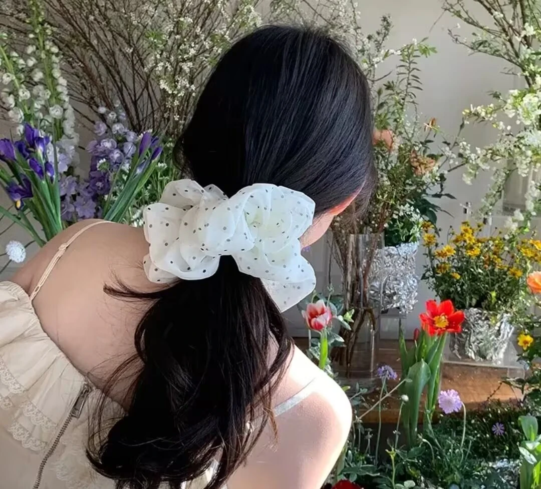 「MyFioielli｣2025温柔网纱波点大肠发圈FQ3