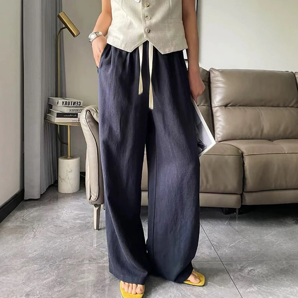 夏季女士薄款棉麻显瘦透气凉快百搭裤阔腿裤122