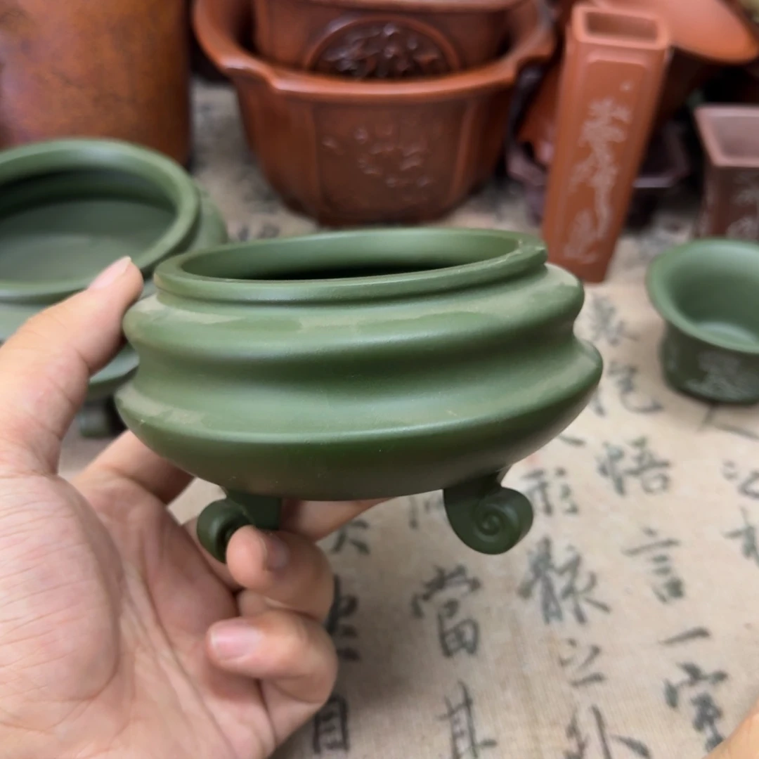 紫砂花盆8.5x4内经紫砂花盆瑕疵