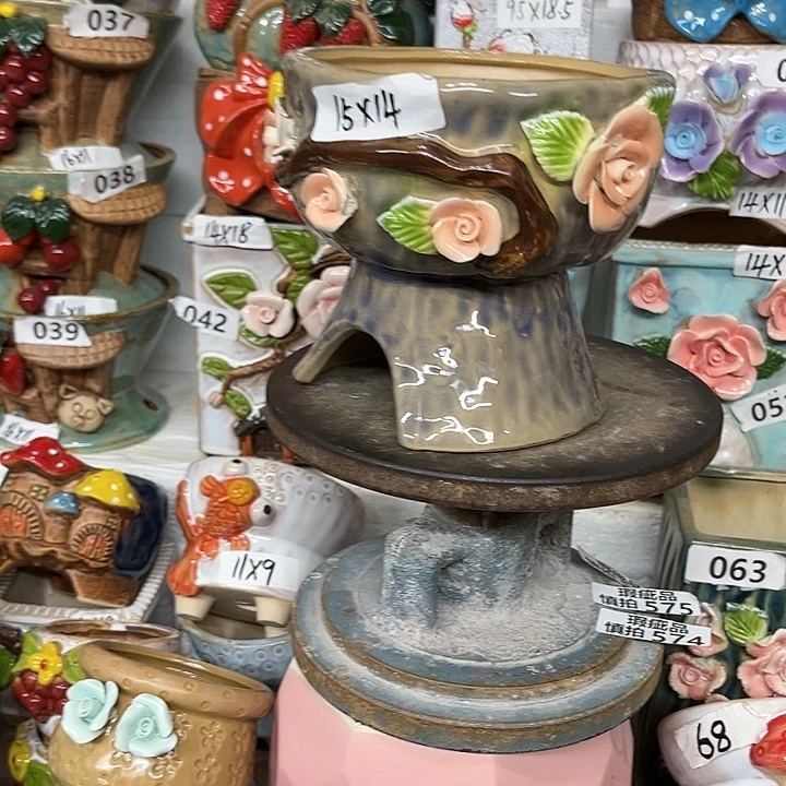 紫砂花盆粗陶材质多肉花盆