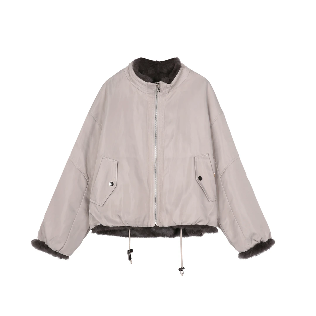 【AnDy】2025新款韩版秋冬兔毛保暖时尚高端短外套25-173-HFK018