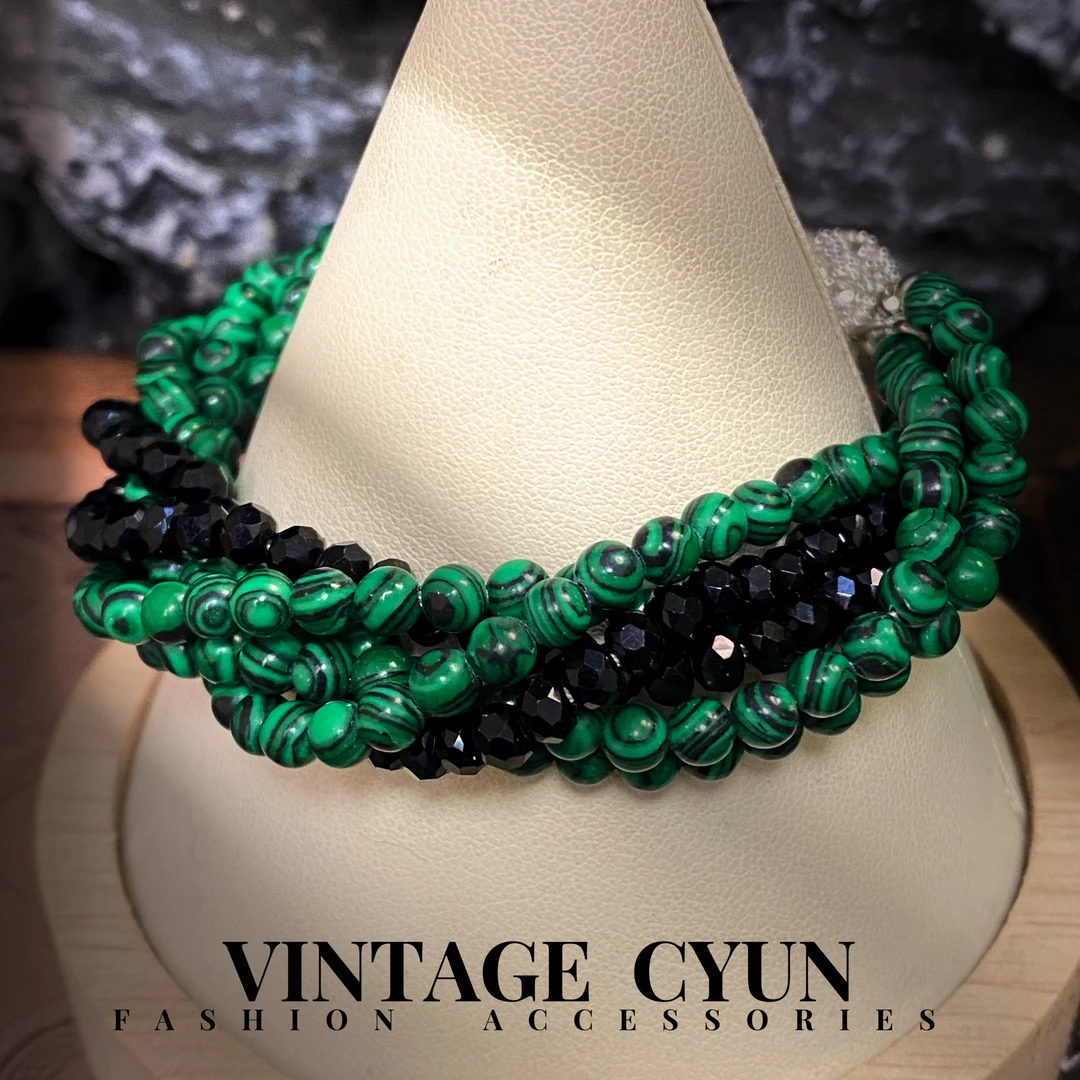 铜合金手链 复古手工设计师轻奢时尚孔雀色多层手镯11879