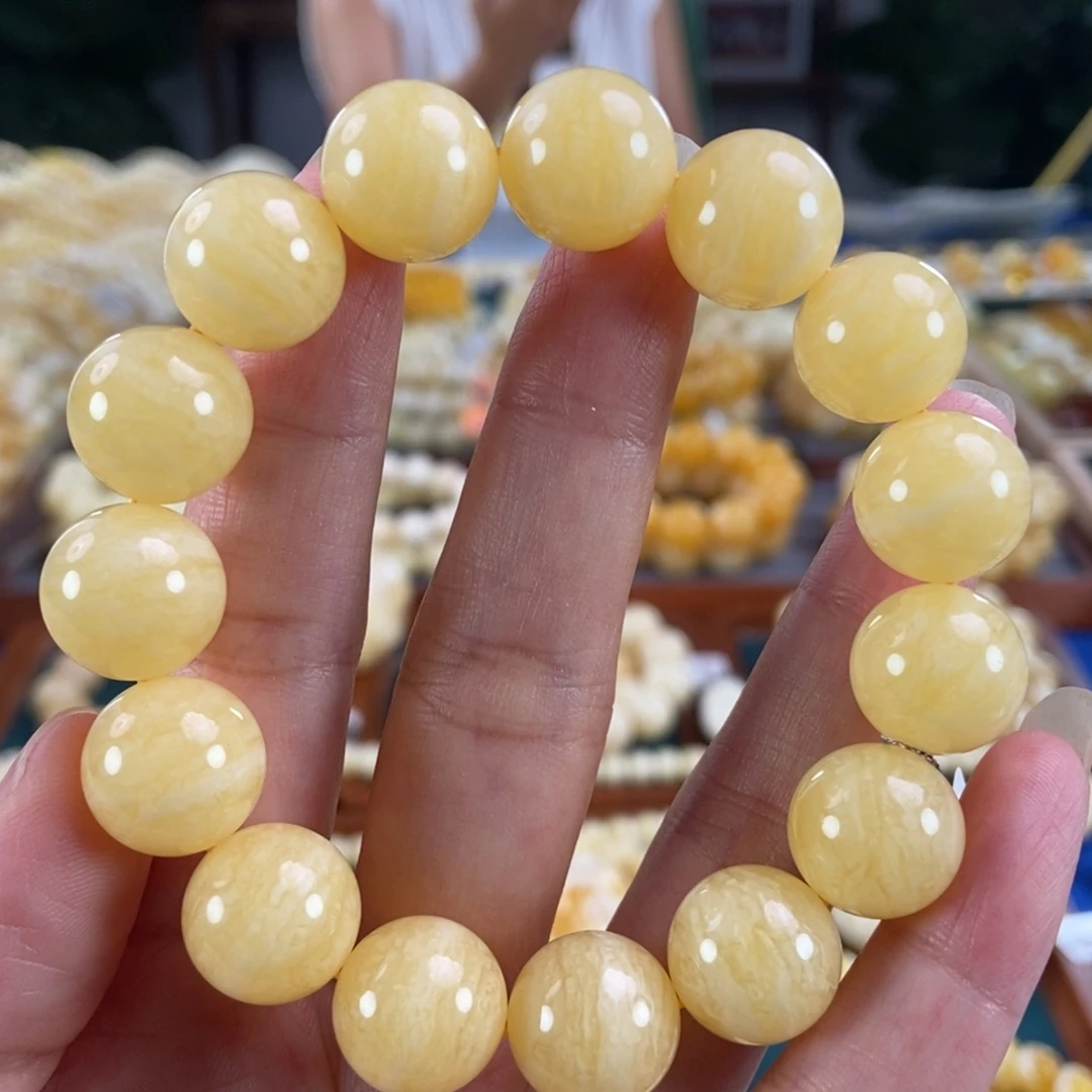 未镶嵌琥珀珠宝奇石14虎皮圆珠同料25.54