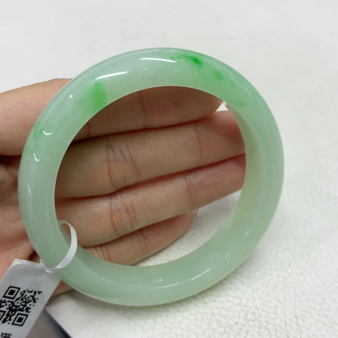 翡翠未镶嵌手镯缅甸翡翠手镯55.5