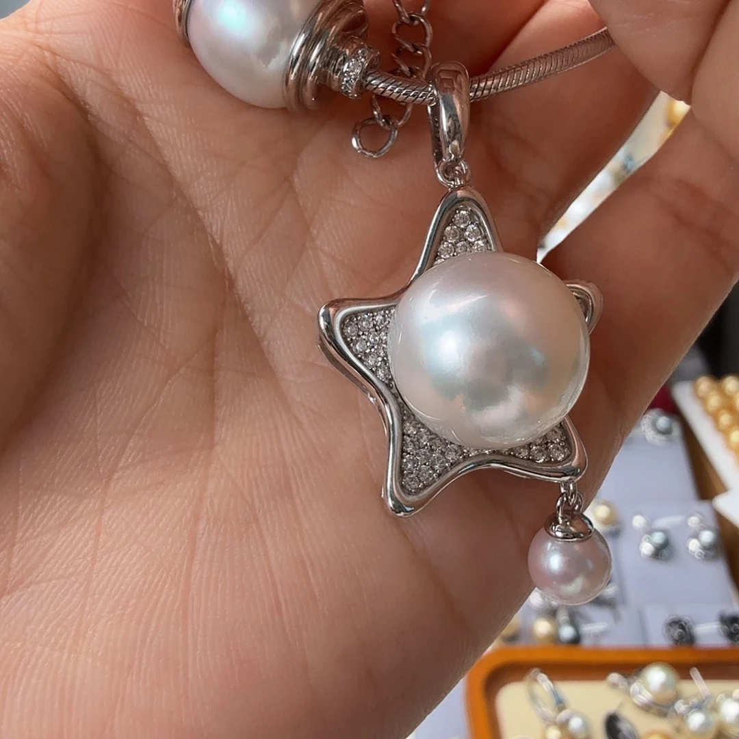 颈饰银S925镶嵌海水珍珠