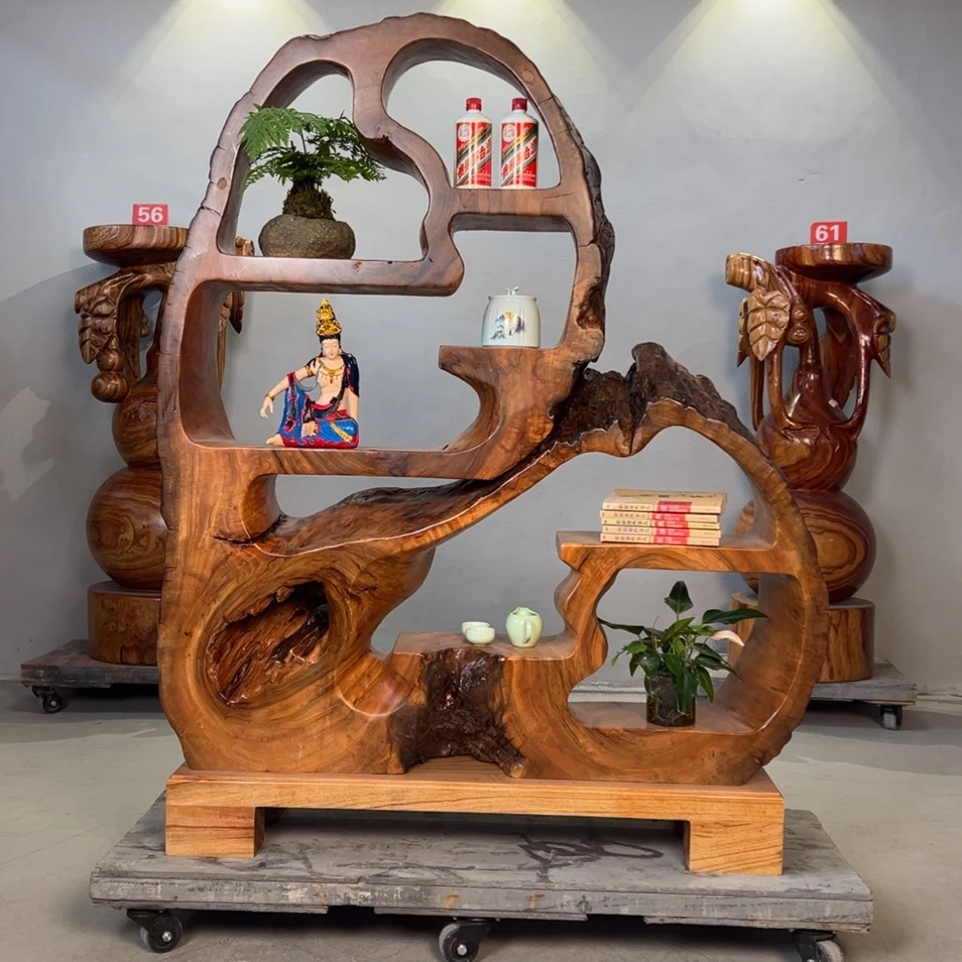 孤***僧香樟木博古架整体无拼接