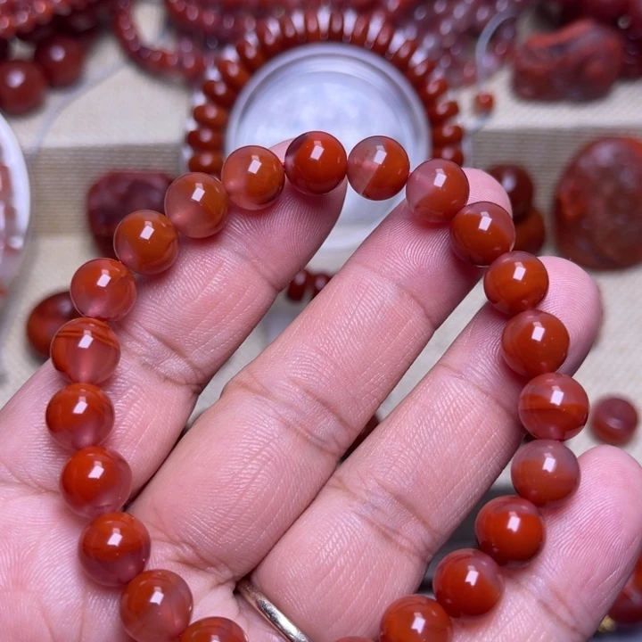 南红玛瑙未镶嵌手链半山水8．7 M瓦西