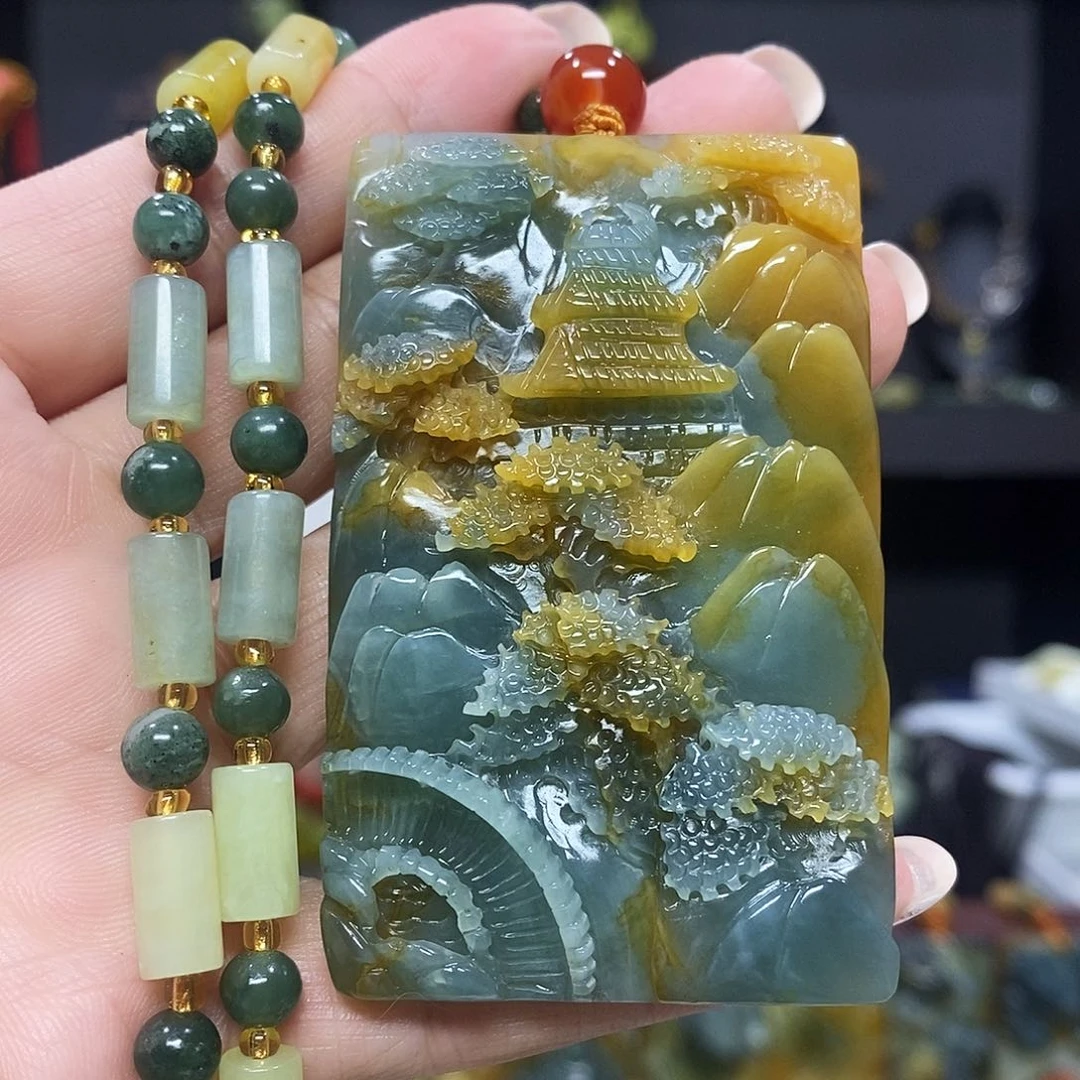 未镶嵌岫玉挂件吊坠项链