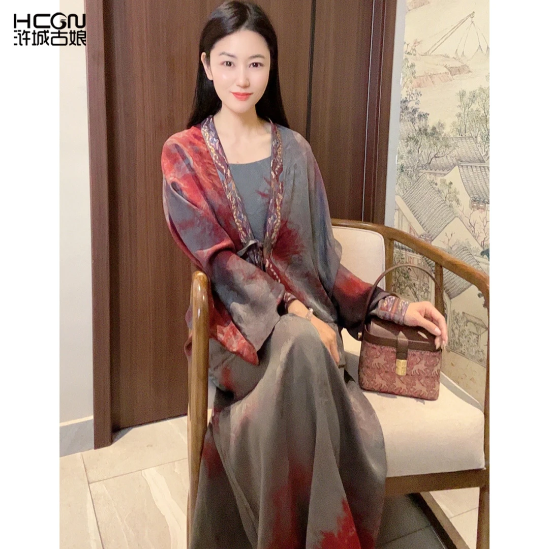 浒城古娘国风高级感宽松女夏优雅减龄女套装WH0500191+WH0500192
