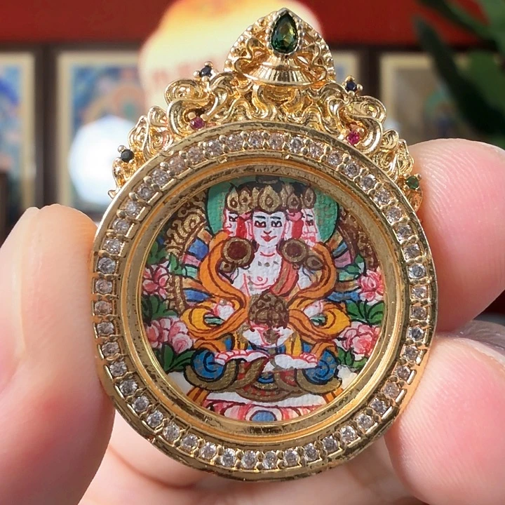 吊坠大日老师-热贡纯手绘-毛毛