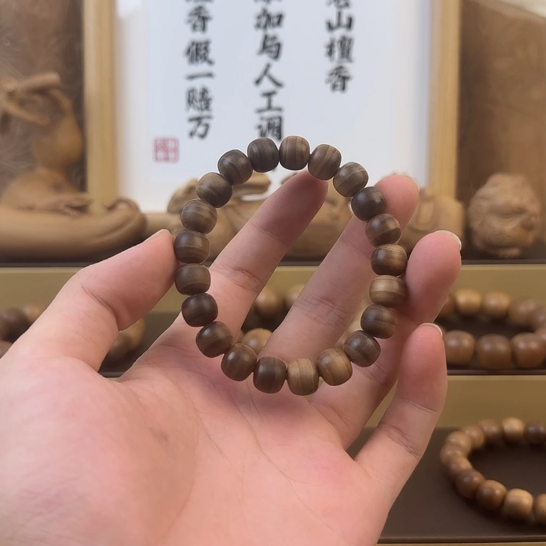 华***熠檀香木手串/手链9*10焦糖高货