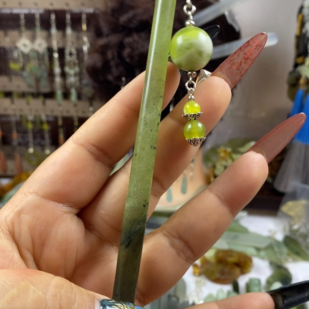 蛇纹石玉未镶嵌发簪
