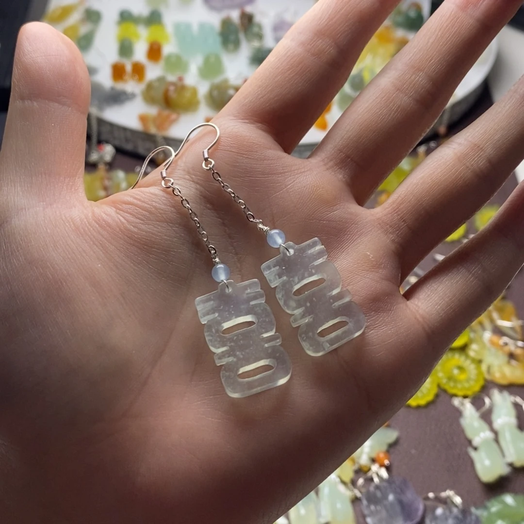 蛇纹石玉合金耳饰/颈饰