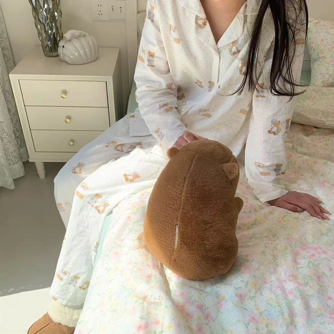 春夏少女家居服甜美长款花边西装领全棉A类长袖长裤季睡衣套装