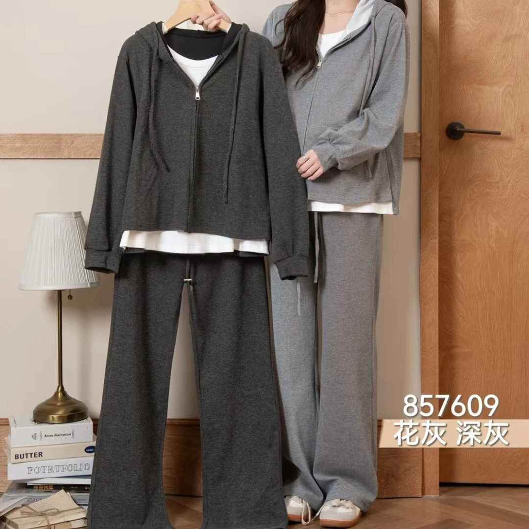 【实体店爆款】857609孕妇秋季哺乳款糯米裤套装