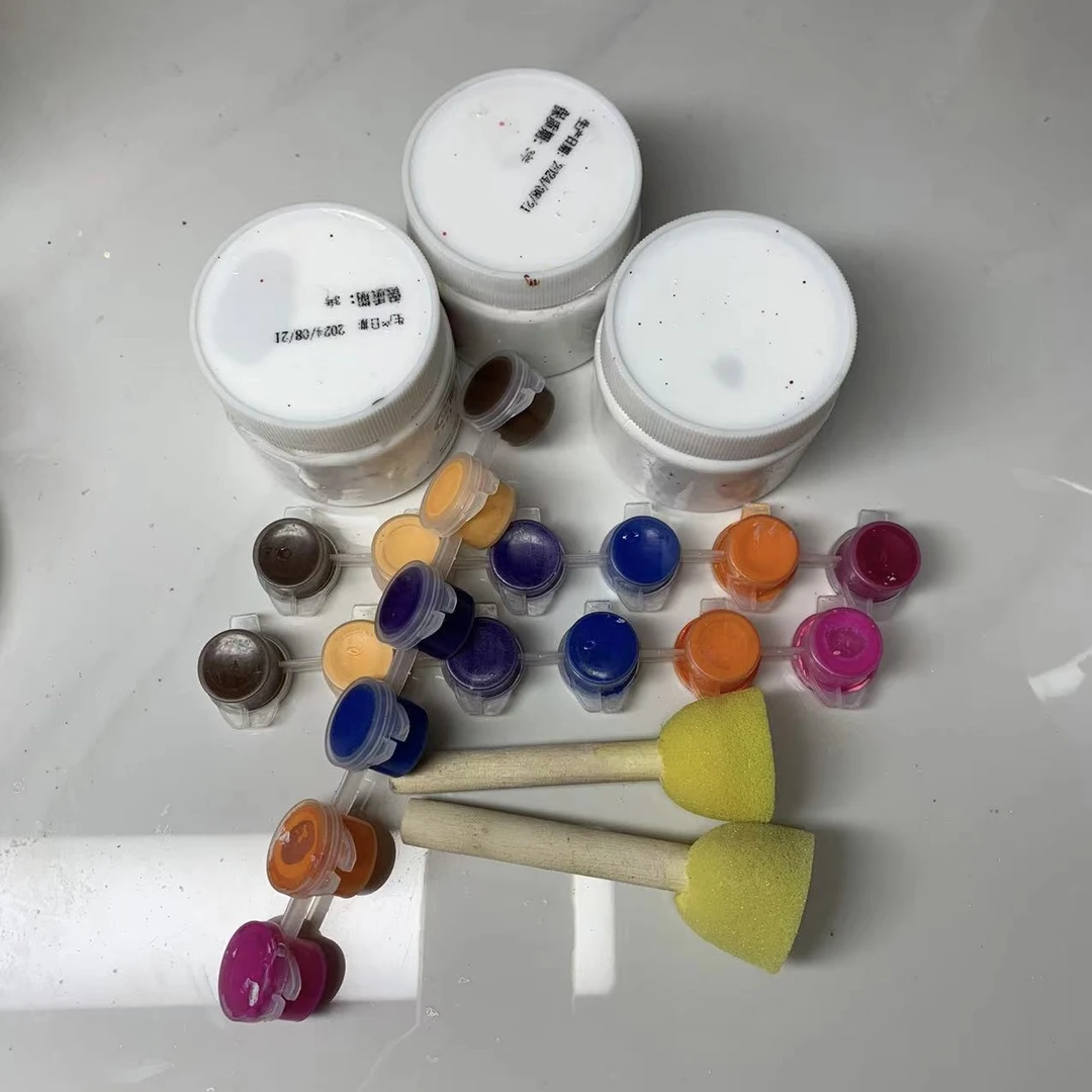 【朵妈宠粉】丙烯颜料，彩色调色丙烯，海绵印章，手工DIY