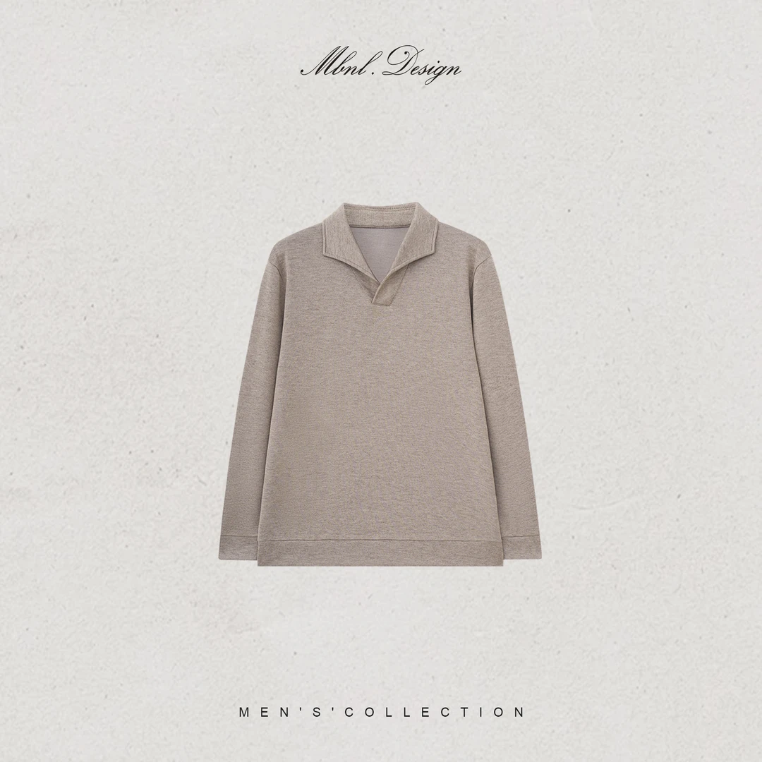 MBNL-F「古巴POLO领」秦磊男装绵羊毛醋酸定纺静奢毛衣LL-WSY1112