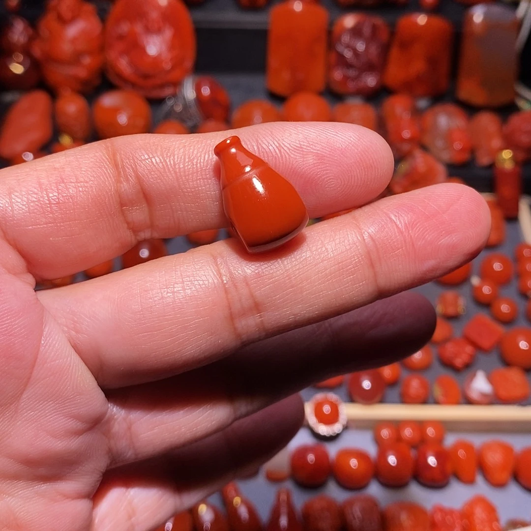 如***水南红玛瑙未镶嵌三通11.5