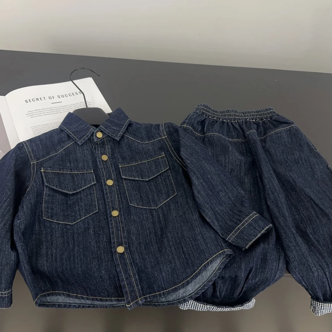 男女童秋季2025新款中小童长袖牛仔男女宝洋气韩版