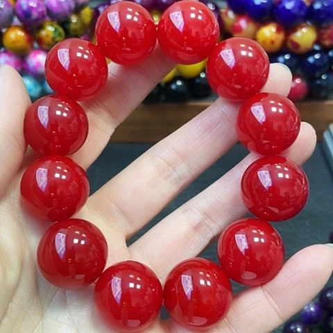 玛瑙未镶嵌手饰鸽血红20