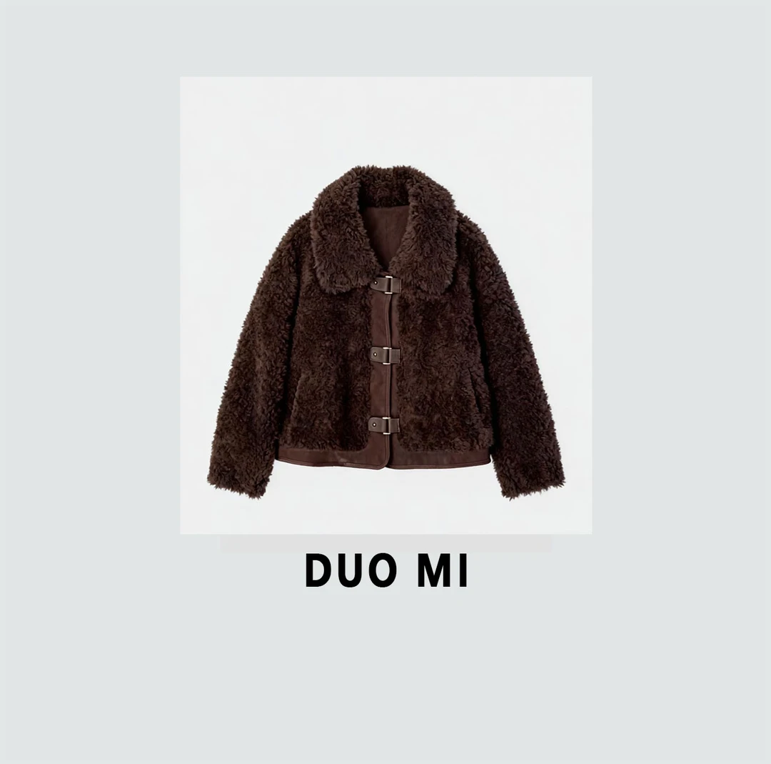 【DUO MI】“御寒暖冬” 初剪100%羊毛短款设计师翻领外套