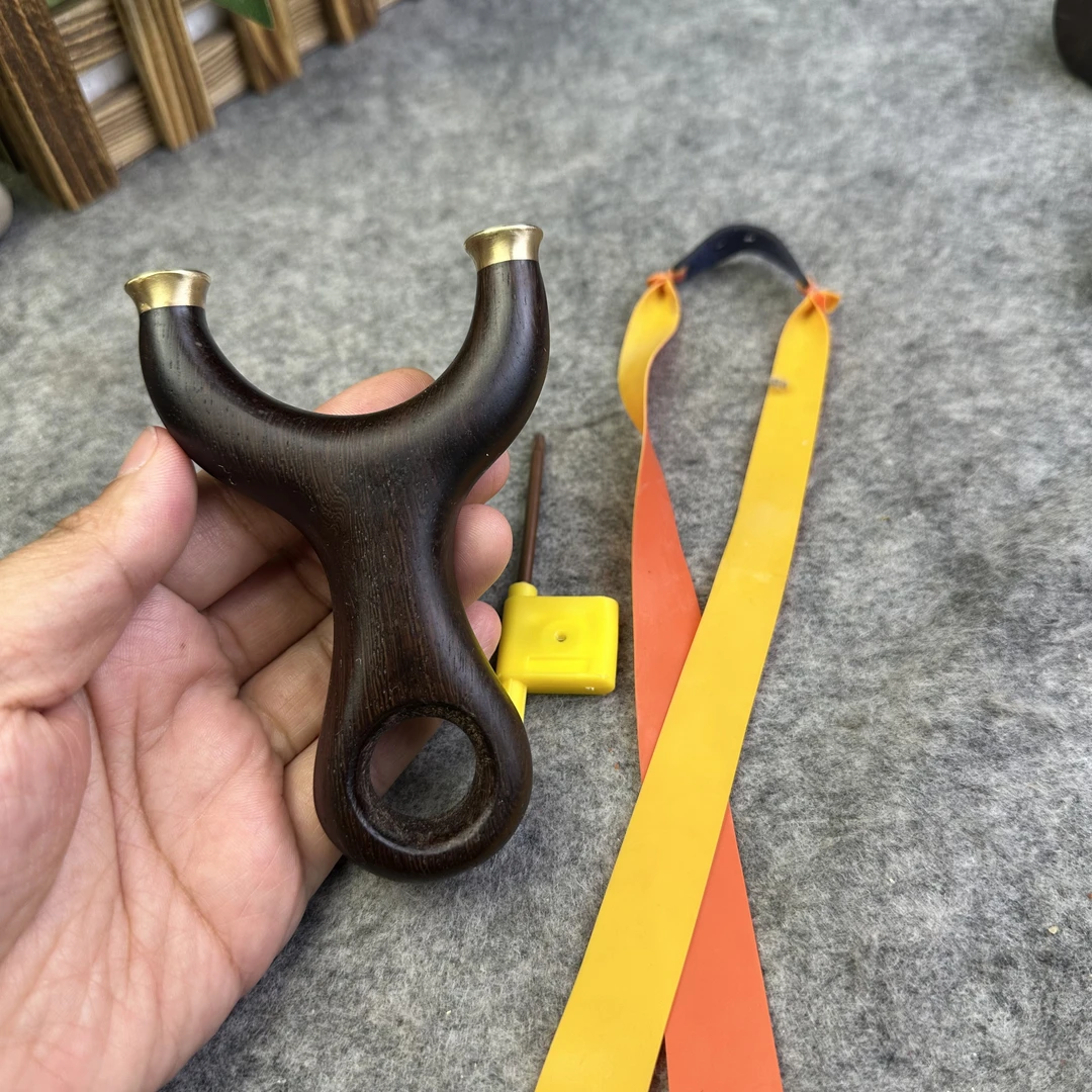 鸡翅木快呀微瑕大眼实木弹弓（弓门75.15左右）