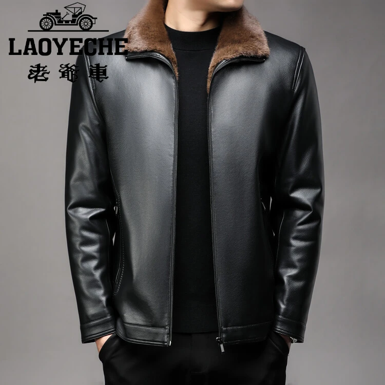 皮衣男装纯色潮流四季流行大码