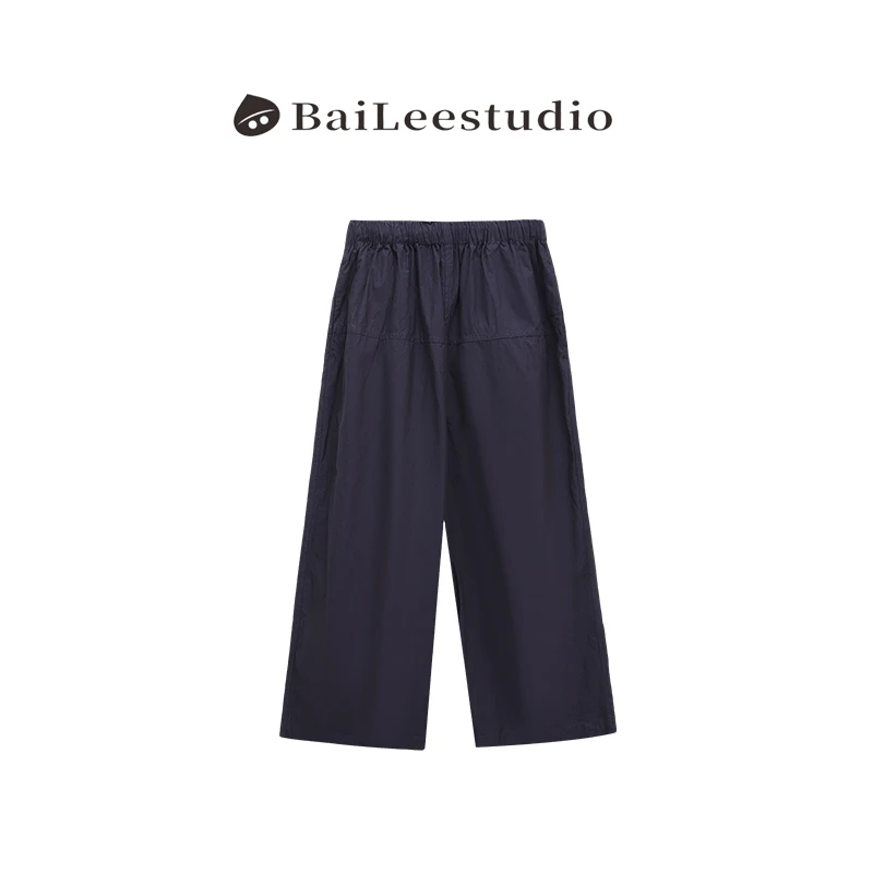 【柏栗良品】2025夏季新品~纯色舒适宽松薄款百搭阔腿女裤23K136