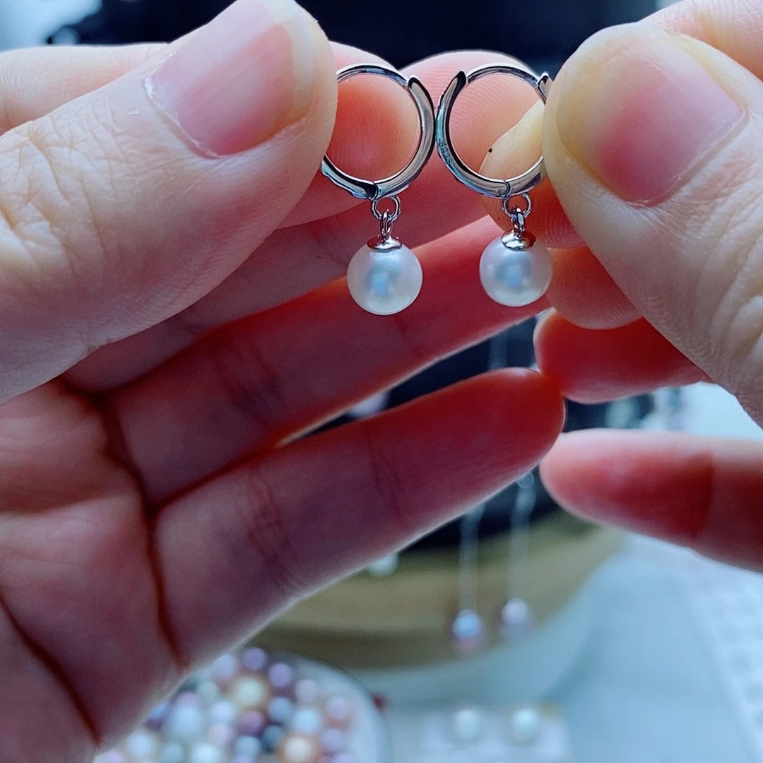 耳饰淡水珍珠银S925镶嵌