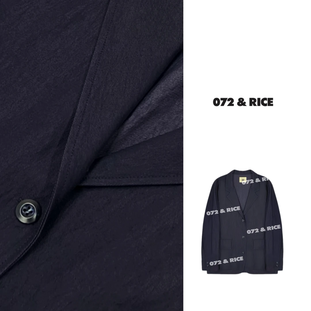 072 & RICE【布鲁士】秋季休闲翻领仿牛仔西装外套 32W222Z*