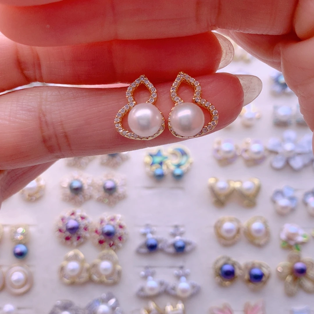 淡水珍珠耳饰合金