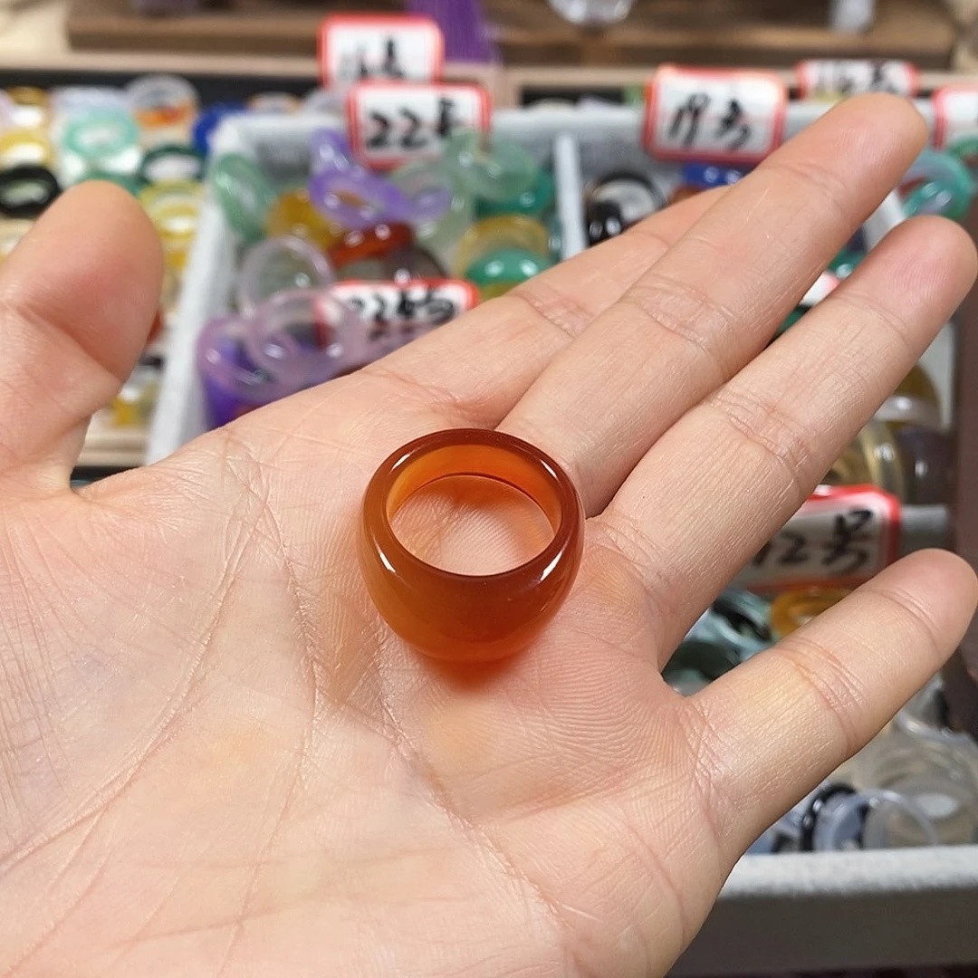 玛瑙/玉髓戒指未镶嵌小*